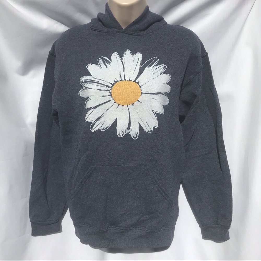Fifth Sun Navy Heather Daisy Hooded Sweatshirt